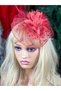 Vintage Custom Design Bridal Wedding Veil Floral Tulle Hat Hair Accessory with Clip Cap Clasp Red - 3