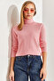 Women's Pink Turtleneck Knitwear Sweater Stk0015 - 6