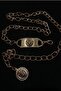 Gold Chain Belt with Gold Metal Lion Buckle and Dangle Chain 1829 - 2
