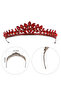 Crystal Jewelled Bridal Princess Crown, Leaf Model Queen Crown Red - 5