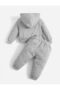Children's 3-Pack Gray Hooded Zippered Cardigan-White Sweatshirt-Tracksuit Set - 3