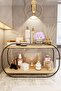 Multipurpose Bathroom Organizer Oval Shelf Wooden Desktop Bathroom Kitchen Shelf Jewelry and Makeup Organizer