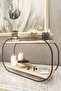 Multipurpose Bathroom Organizer Oval Shelf Wooden Desktop Bathroom Kitchen Shelf Jewelry and Makeup Organizer - 6