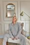 Gray Eclipse Patterned Front Buttoned Plush Polar Pajama Set - 3