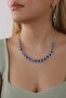 Design Waterway Blue Shuttle Stone Necklace Earring Set Multi Stone Bridal Jewelry Set Engagement Set Party Invitation Set