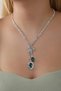 Stylish Water Path Green Drop Stone Necklace Earring Set Bridal Jewelry Set Engagement Set Party Invitation Set - 3