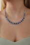 Design Waterway Blue Shuttle Stone Necklace Earring Set Multi Stone Bridal Jewelry Set Engagement Set Party Invitation Set - 4