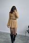women's camel mini length knitwear ribbed dress bell skirt pinterest crew neck