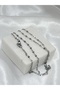 Lip Detail Plain Chain Necklace (Silver Color) - 2