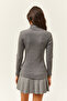 Women's Smoked Shoulder Button Detailed Turtleneck Sweater KZK-19000495 - 2