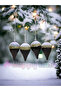 Christmas Pine Tree Ornament 4 pcs Black Silver Conical Model Color 8 cm Christmas Ball - 3