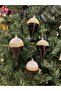 Christmas Pine Tree Ornament 4 pcs Black Silver Conical Model Color 8 cm Christmas Ball - 2
