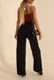Yana Black High Waist Casual Trousers, Wide Leg Trousers, Wide Leg Trousers Washed Palazzo Jeans - 2
