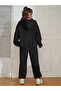 Women's Sword Printed Hooded Sweatshirt Tracksuit Bottom Top Set - 3