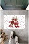 Christmas Themed Deer Patterned 4-Piece Throw Pillow Cover and Floor Mat Set 50X70Cm Floor Mat - 3