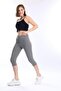 Super Quality Gray Combed Cotton Lycra Below Knee Capri Tights High Waist - 3