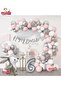 SILVER PINK LUXURY 6 YEARS OLD RABBIT FOIL BIRTHDAY DECORATION BIRTHDAY PARTY BALLON CHAIN SET - 4