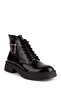 Women's Black Genuine Leather Patent Leather Winter Boots 317 - 6
