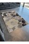 Gray Beige Themed Geometric Hexagonal Patterned Creative Modern Decorative Carpet 2651 - 3