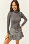 Women's Smoked Shoulder Button Detailed Turtleneck Sweater KZK-19000495 - 4