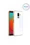 Luxury Silicone Case for Samsung Galaxy A6 Plus with Pearl White Edges Gold Detail - 3