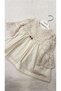 baby girl linen dress top with lace detail - 2
