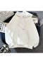 سويت شيرت أبيض بغطاء للرأس مقاس كبير للجنسين - M F Basic Sweatshirt - 3