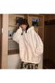 سويت شيرت أبيض بغطاء للرأس مقاس كبير للجنسين - M F Basic Sweatshirt - 2