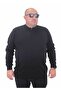 Men's Large Size Polo Collar Zippered Knitwear Sweater 23701 BLACK