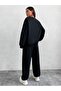 Women's Oversized Crew Neck Tracksuit Set, Winter, Cotton-Lined - 3