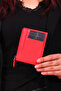 853 Unisex genuine leather slim card holder RED - 4