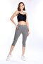 Super Quality Gray Combed Cotton Lycra Below Knee Capri Tights High Waist - 5