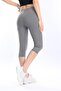 Super Quality Gray Combed Cotton Lycra Below Knee Capri Tights High Waist - 6