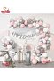 SILVER PINK LUXURY 1 YEAR OLD RABBIT FOIL BIRTHDAY DECORATION BIRTHDAY PARTY BALLON CHAIN SET - 3