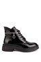 Women's Black Genuine Leather Patent Leather Winter Boots 317 - 2