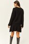 Women's Black Top Sweater Bottom Mini Flared Skirt Knitwear Suit TKM-19000248 - 5