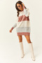Women's Stone Colored Striped Soft Textured Mini Tunic Dress ELB-19002004 - 2