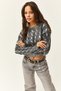 Women's Silver Thick Hair Braided Metallic Knitwear Sweater KZK-19000722 - 4