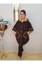 WOMEN'S MUSTARD BROWN WOOL DOUBLE SIDED PONCH COAT - 4