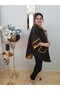 WOMEN'S MUSTARD BROWN WOOL DOUBLE SIDED PONCH COAT - 7