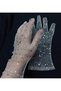 Taara glittering sequined tulle gloves nude - 3