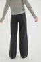 Smoked Power Lycra Super High Waist Loose Jeans Palazzo Trousers - 4