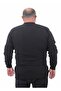 Men's Large Size Polo Collar Zippered Knitwear Sweater 23701 BLACK - 2
