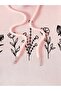 Women's Pink Multiple Flowers Printed Oversize 3 Thread Hoodie Sweatshirt - 3