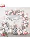 SILVER PINK LUXURY 2 YEARS OLD RABBIT FOIL BIRTHDAY DECORATION BIRTHDAY PARTY BALLON CHAIN SET