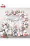 SILVER PINK LUXURY 6 YEARS OLD RABBIT FOIL BIRTHDAY DECORATION BIRTHDAY PARTY BALLON CHAIN SET - 2