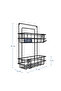Adhesive 2 Tiers Shower Shelf Bathroom Organizer Basket with Hooks Stainless Shampoo Holder Hanging Without Punching - 6