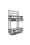 Adhesive 2 Tiers Shower Shelf Bathroom Organizer Basket with Hooks Stainless Shampoo Holder Hanging Without Punching - 7
