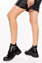 Women's Black Genuine Leather Patent Leather Winter Boots 317 - 5