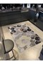 Gray Beige Themed Geometric Hexagonal Patterned Creative Modern Decorative Carpet 2651 - 2